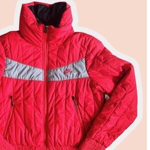 Nike Sportswear Quilted Puffer Jacket Reversible Pink Black Plaid Womens
 M